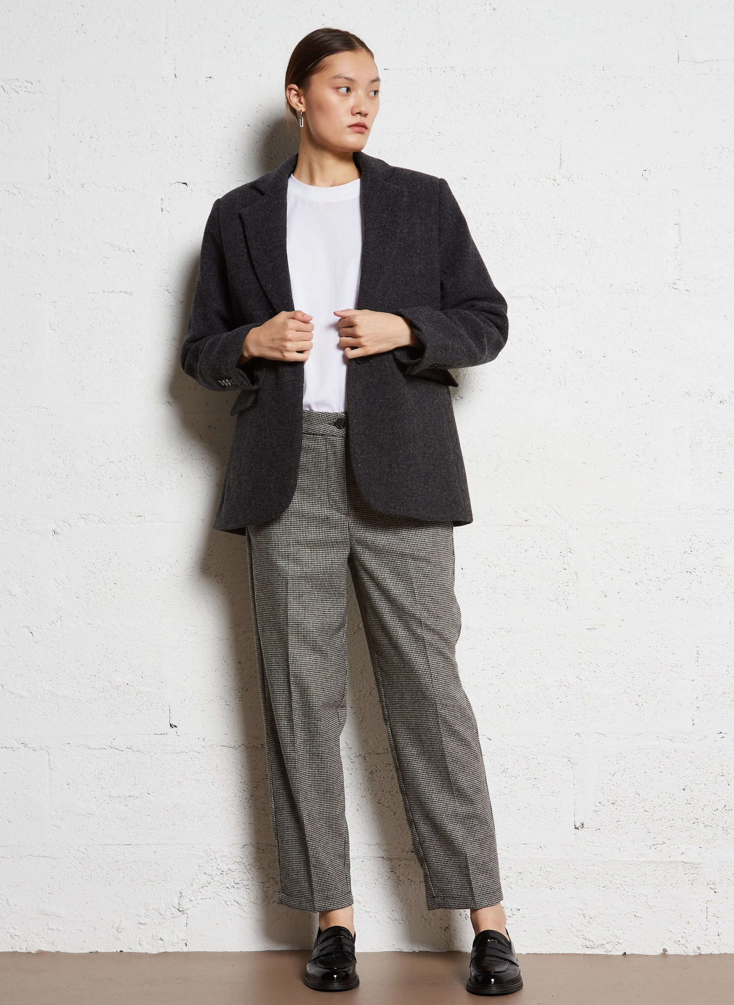 IRVING  SACO DE TRAJE RECTO DE LANA EN GRIS
