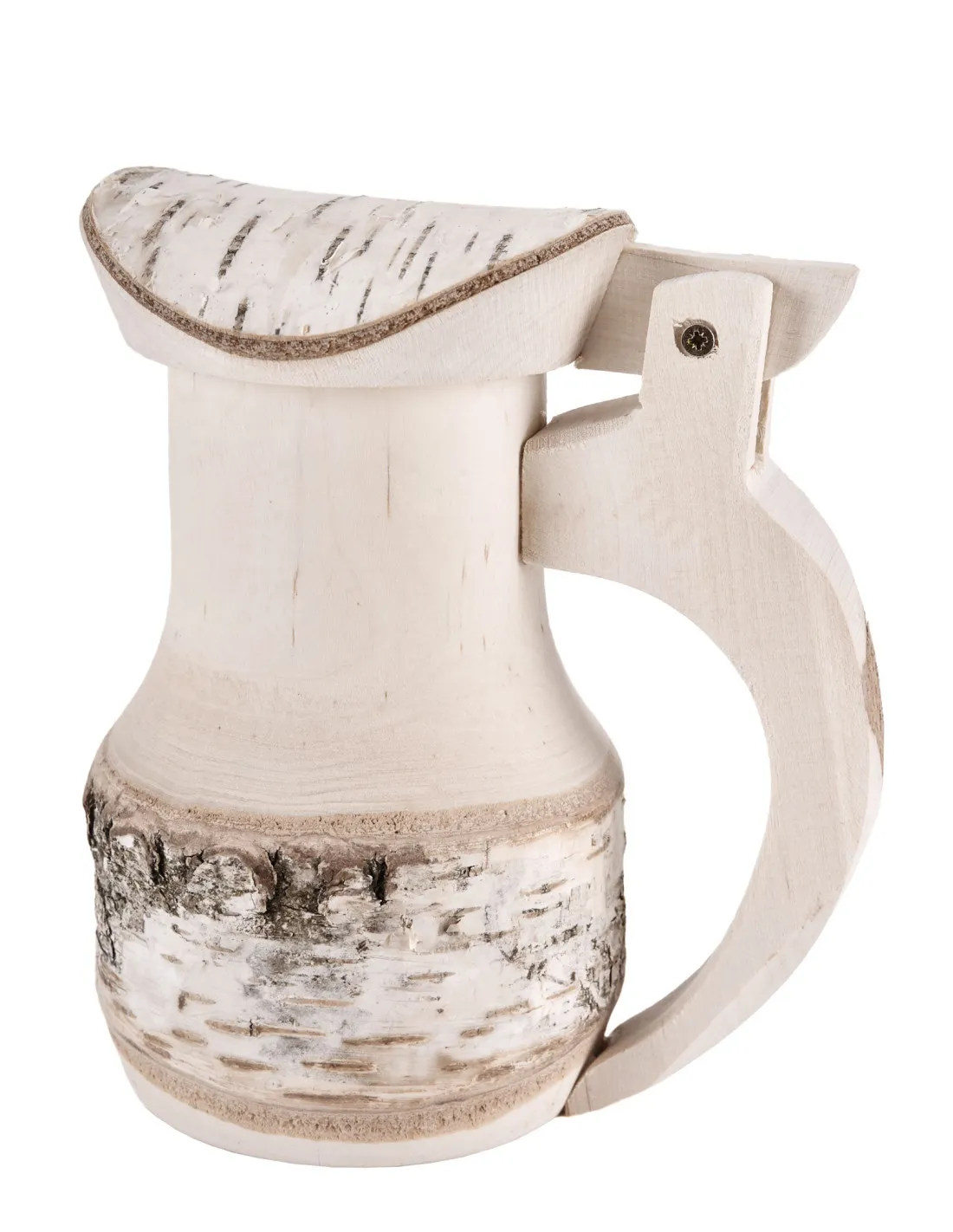 Jarra de cerveza medieval en madera natural (17x14 cm.)