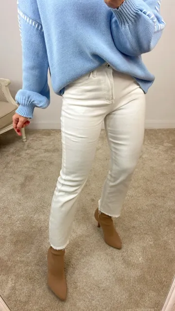 Jeans Flare Basic Blanco