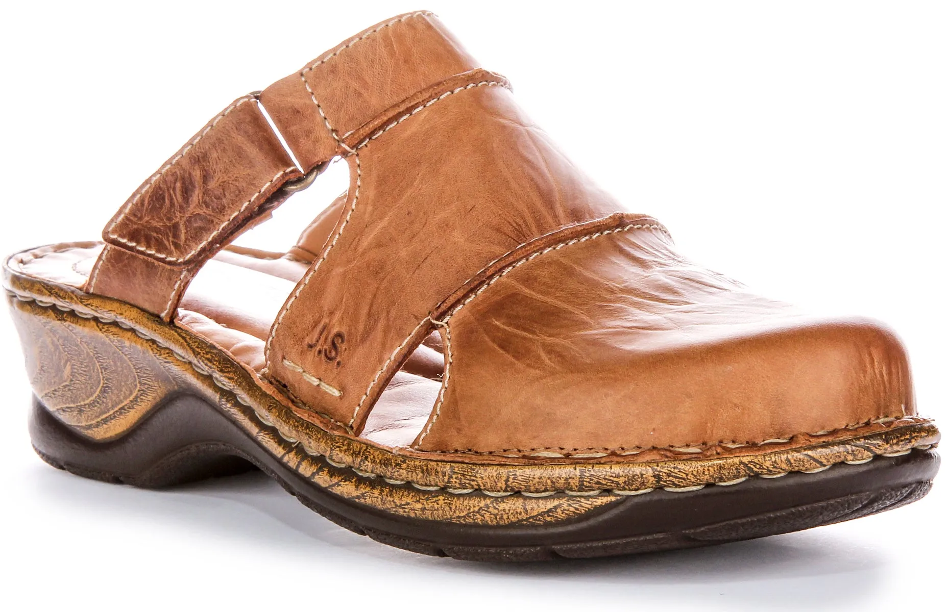 Josef Seibel Catalonia 84 Trendy Capri Mule Sandalias de Cuero para Mujer en Camello