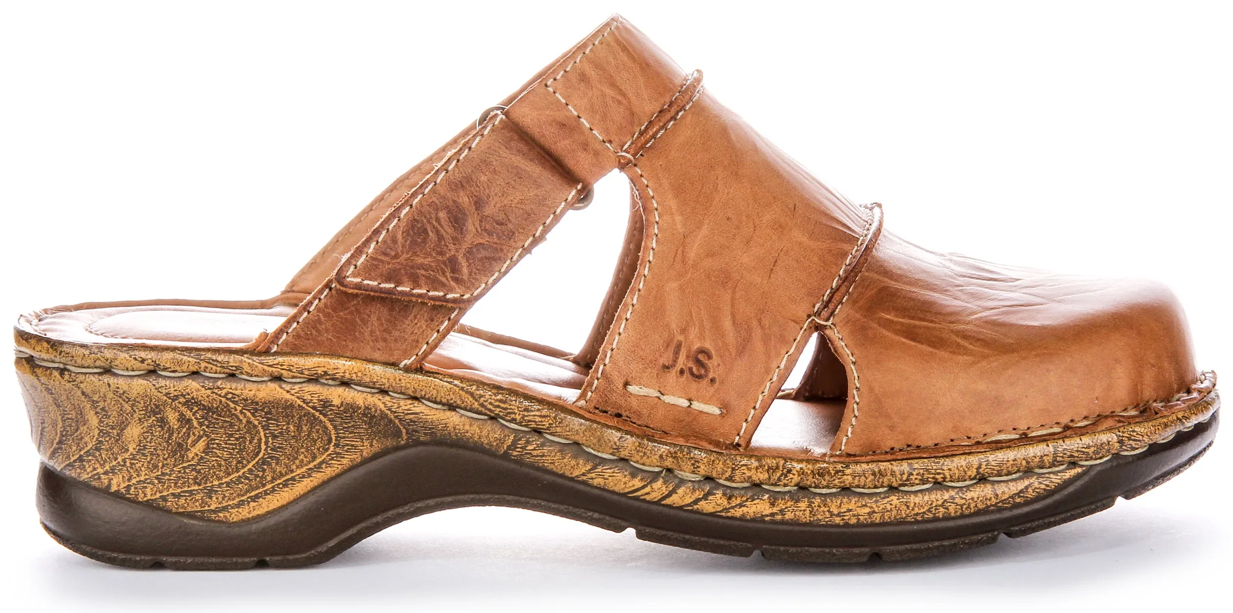 Josef Seibel Catalonia 84 Trendy Capri Mule Sandalias de Cuero para Mujer en Camello