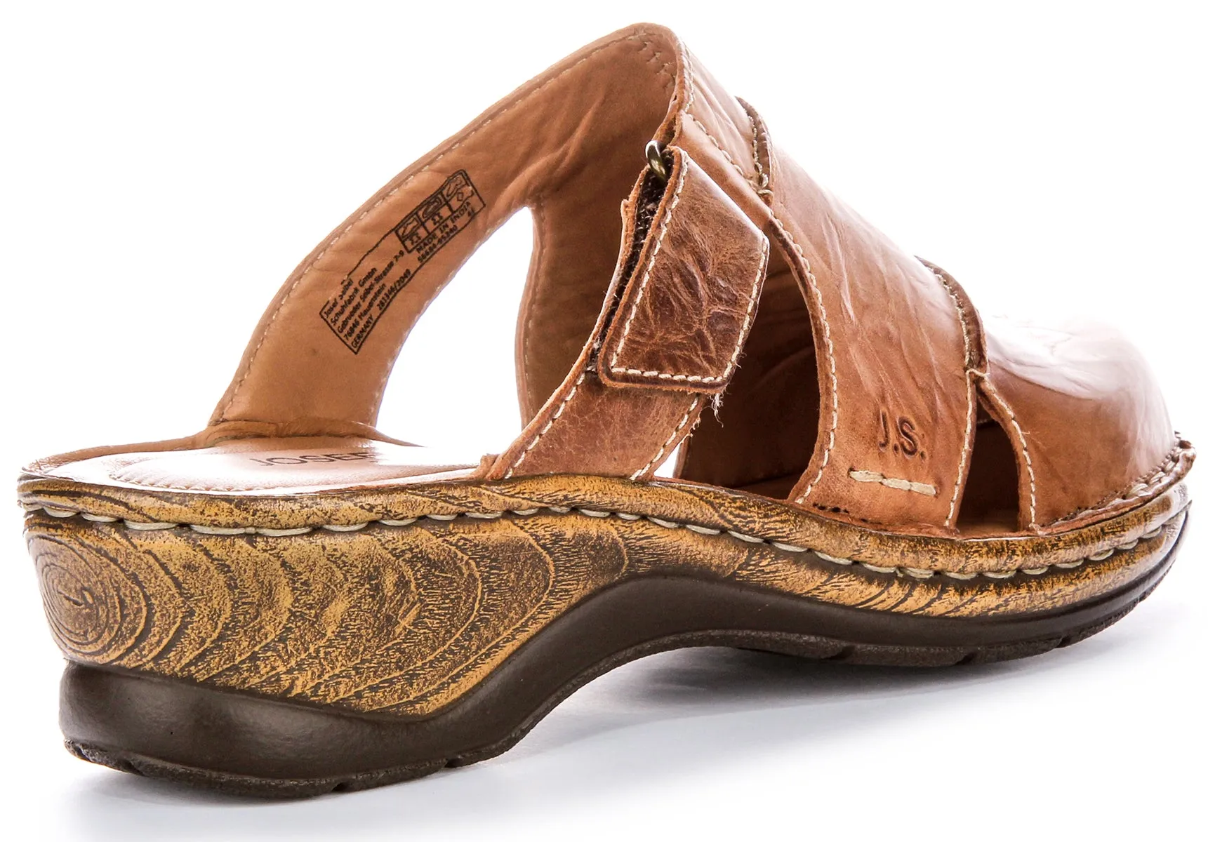 Josef Seibel Catalonia 84 Trendy Capri Mule Sandalias de Cuero para Mujer en Camello