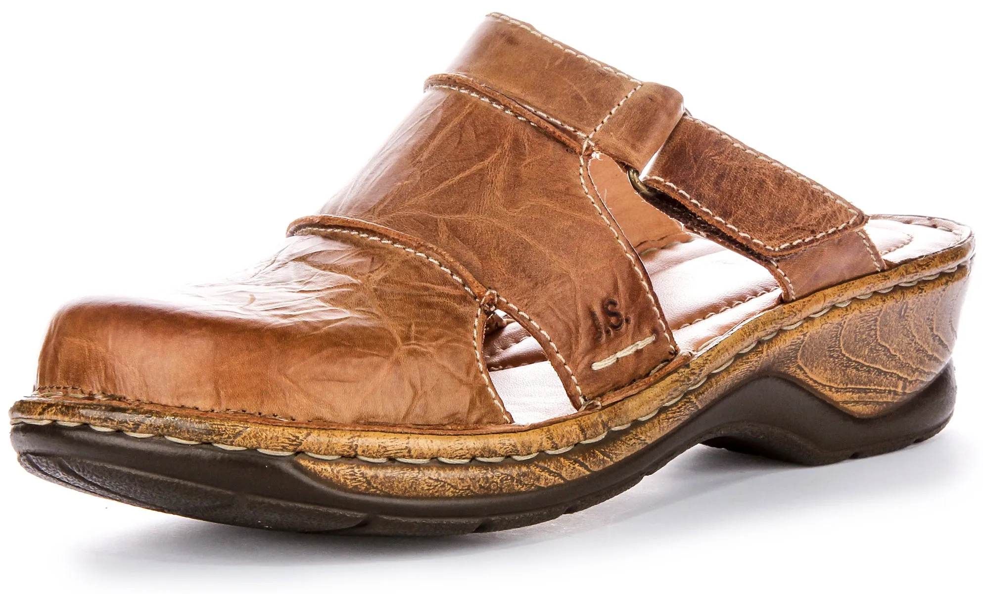 Josef Seibel Catalonia 84 Trendy Capri Mule Sandalias de Cuero para Mujer en Camello