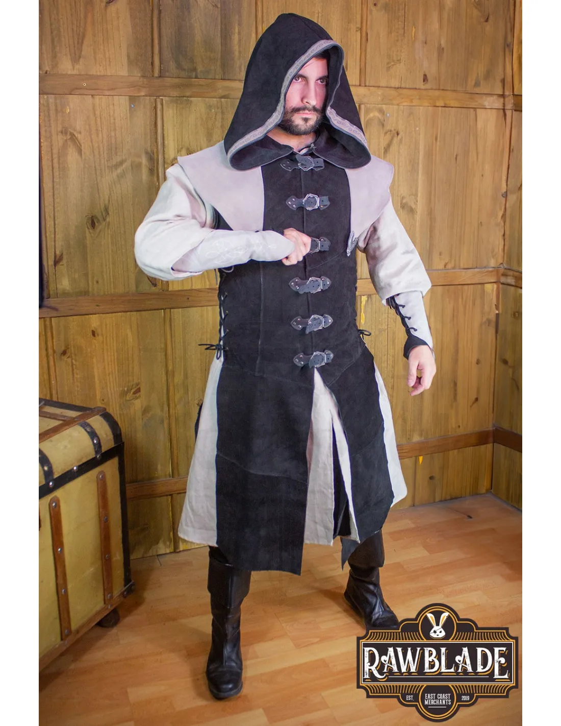 JUSTILLO MEDIEVAL DE CUERO MODELO KARANTHIR, NEGROGRIS