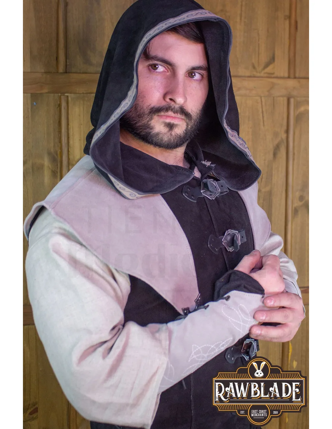 JUSTILLO MEDIEVAL DE CUERO MODELO KARANTHIR, NEGROGRIS