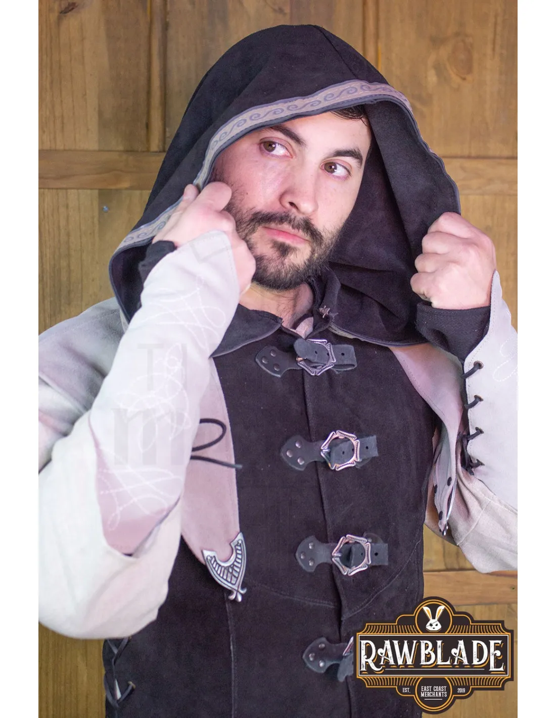 JUSTILLO MEDIEVAL DE CUERO MODELO KARANTHIR, NEGROGRIS