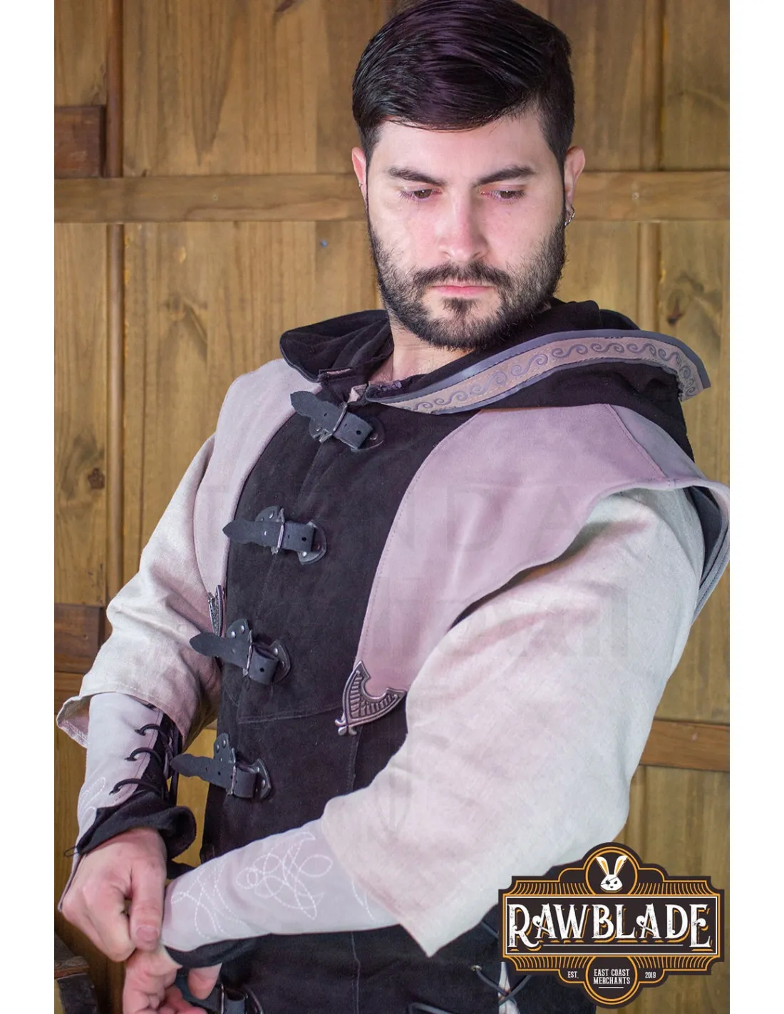 JUSTILLO MEDIEVAL DE CUERO MODELO KARANTHIR, NEGROGRIS