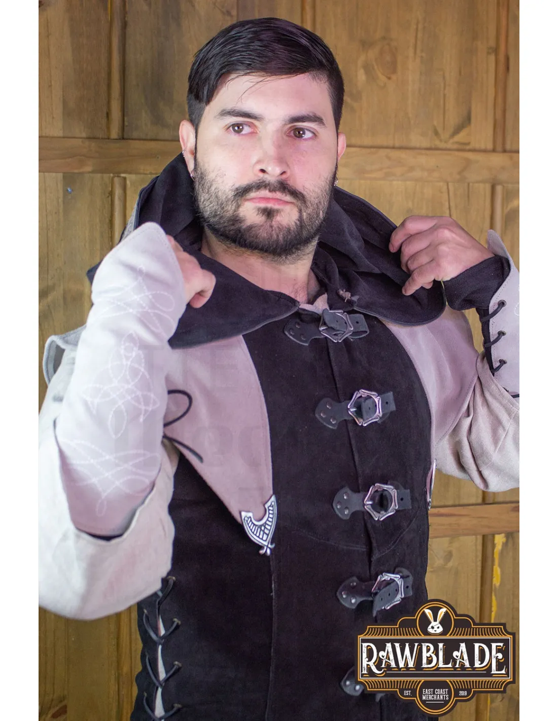JUSTILLO MEDIEVAL DE CUERO MODELO KARANTHIR, NEGROGRIS