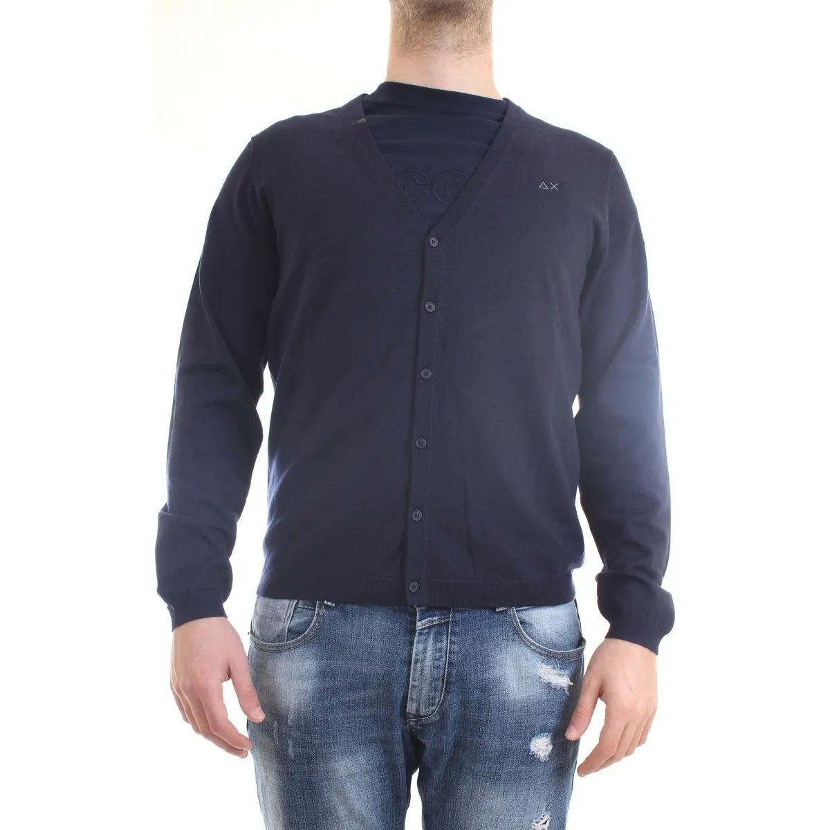 K40103 Cardigan hombre azul