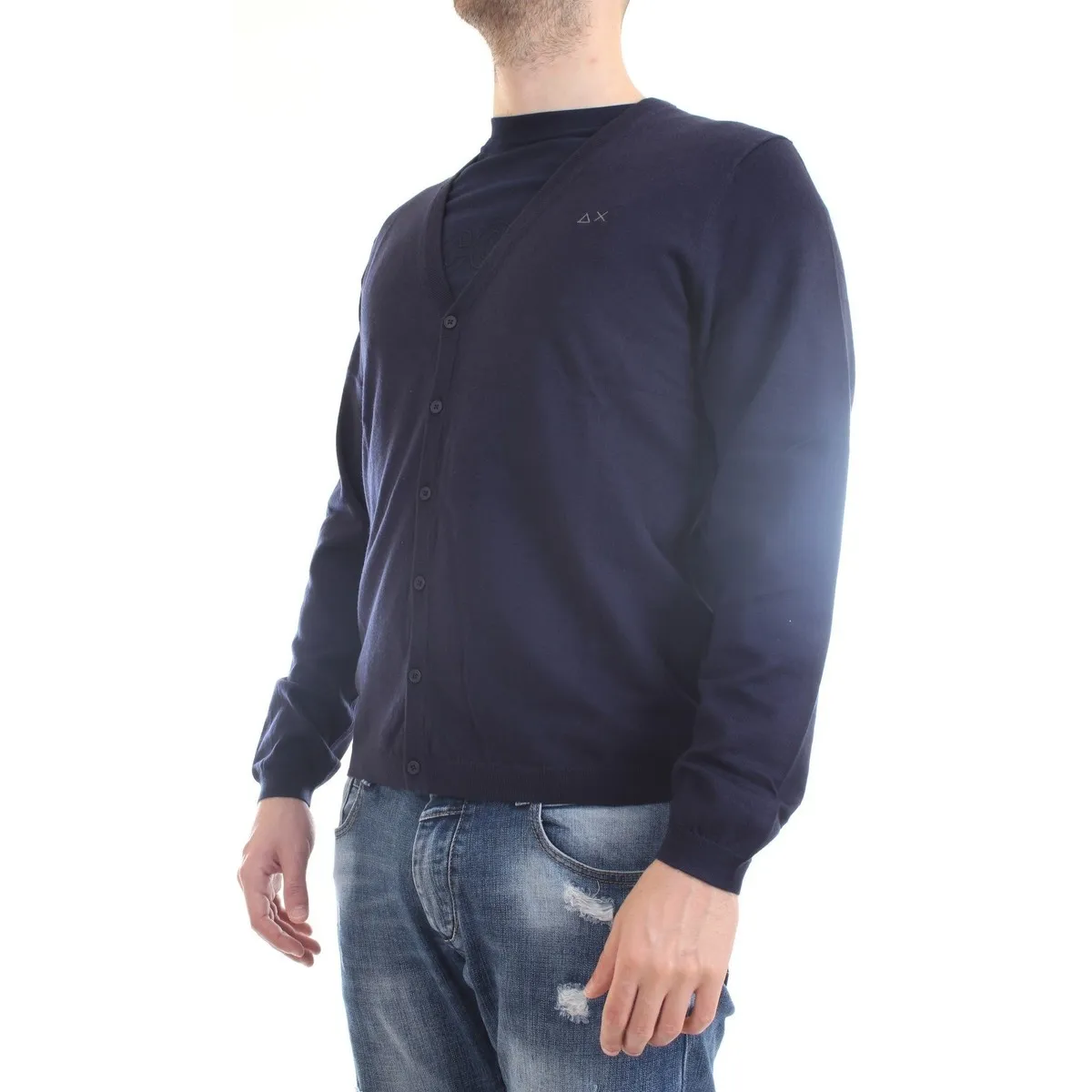 K40103 Cardigan hombre azul