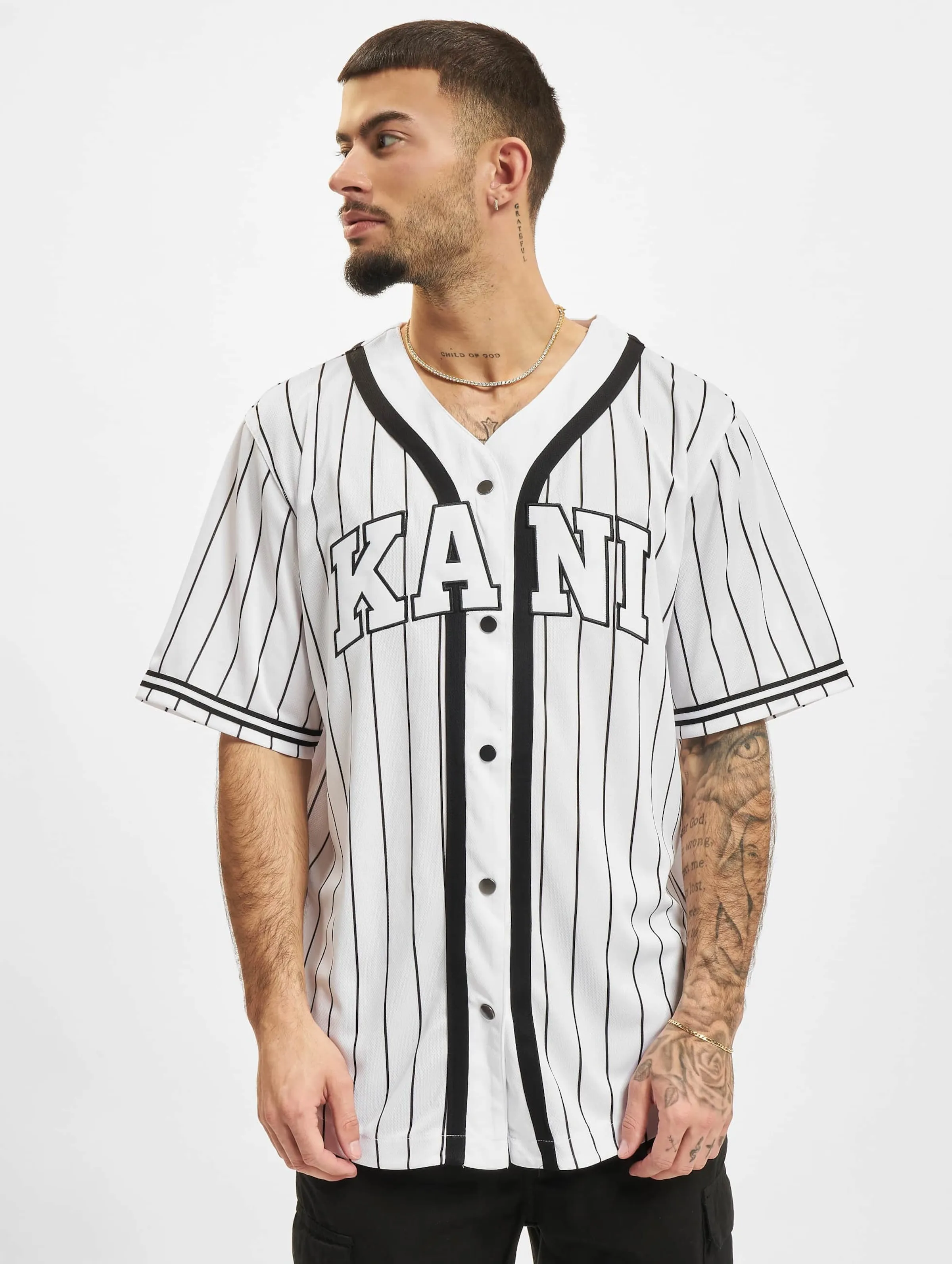 Karl Kani Karl Kani Serif Pinstripe Baseball Shirt