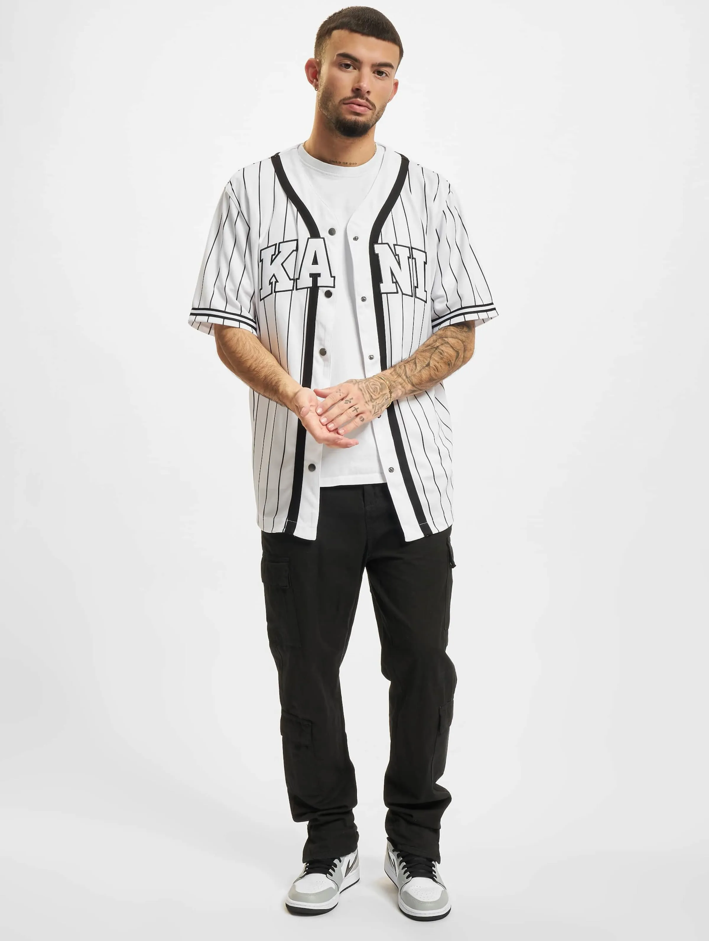Karl Kani Karl Kani Serif Pinstripe Baseball Shirt