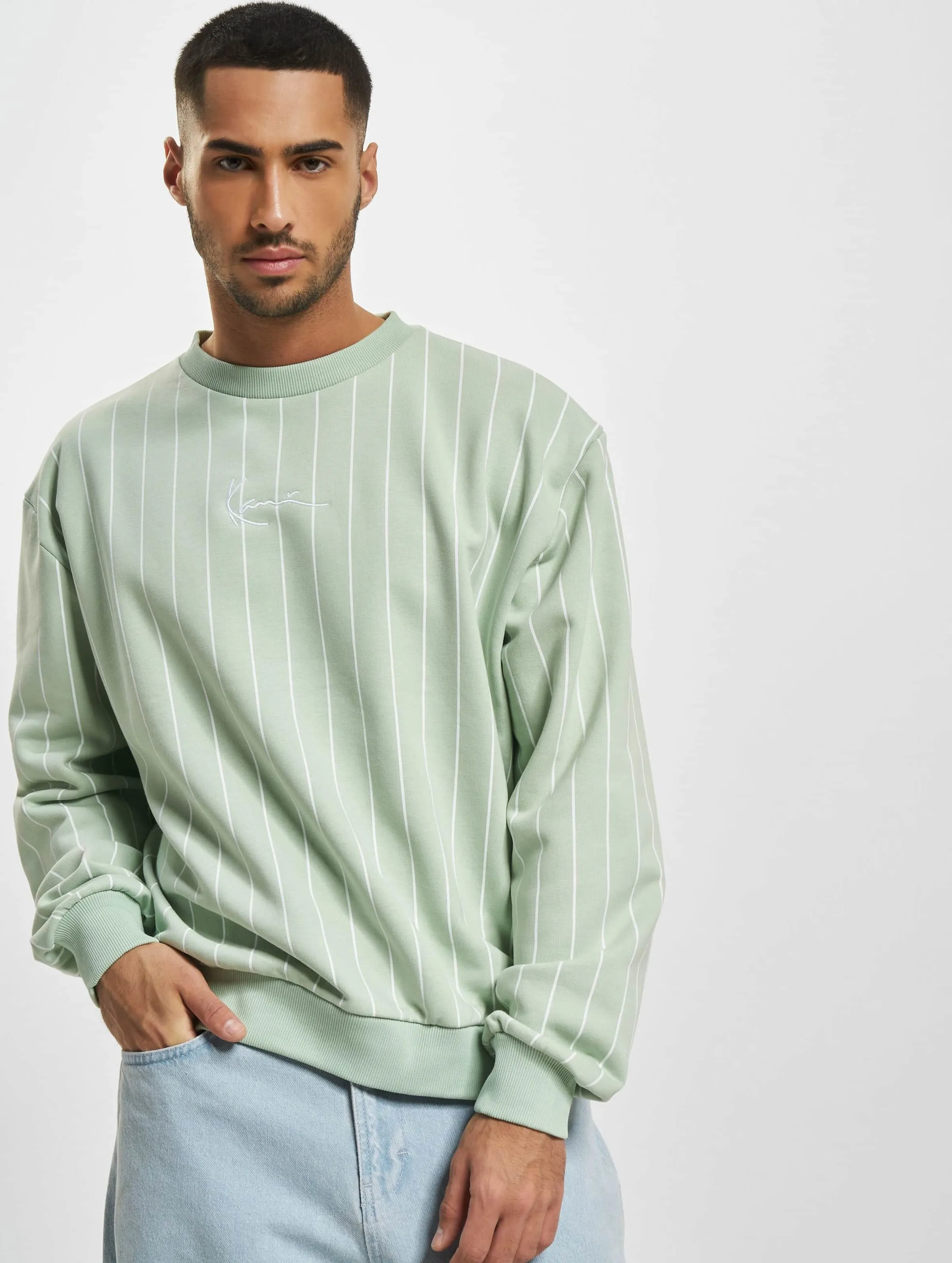 Karl Kani Small Signature Pinstripe Crew