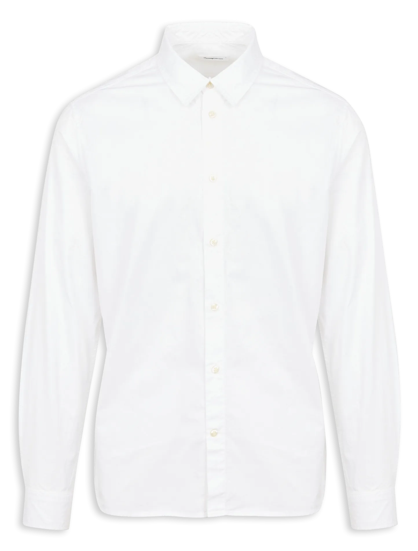 KNOWLEDGE COTTON APPAREL ALF  CAMISA RECTA DE ALGODóN ORGáNICO CON CUELLO CLáSICO EN BLANCO