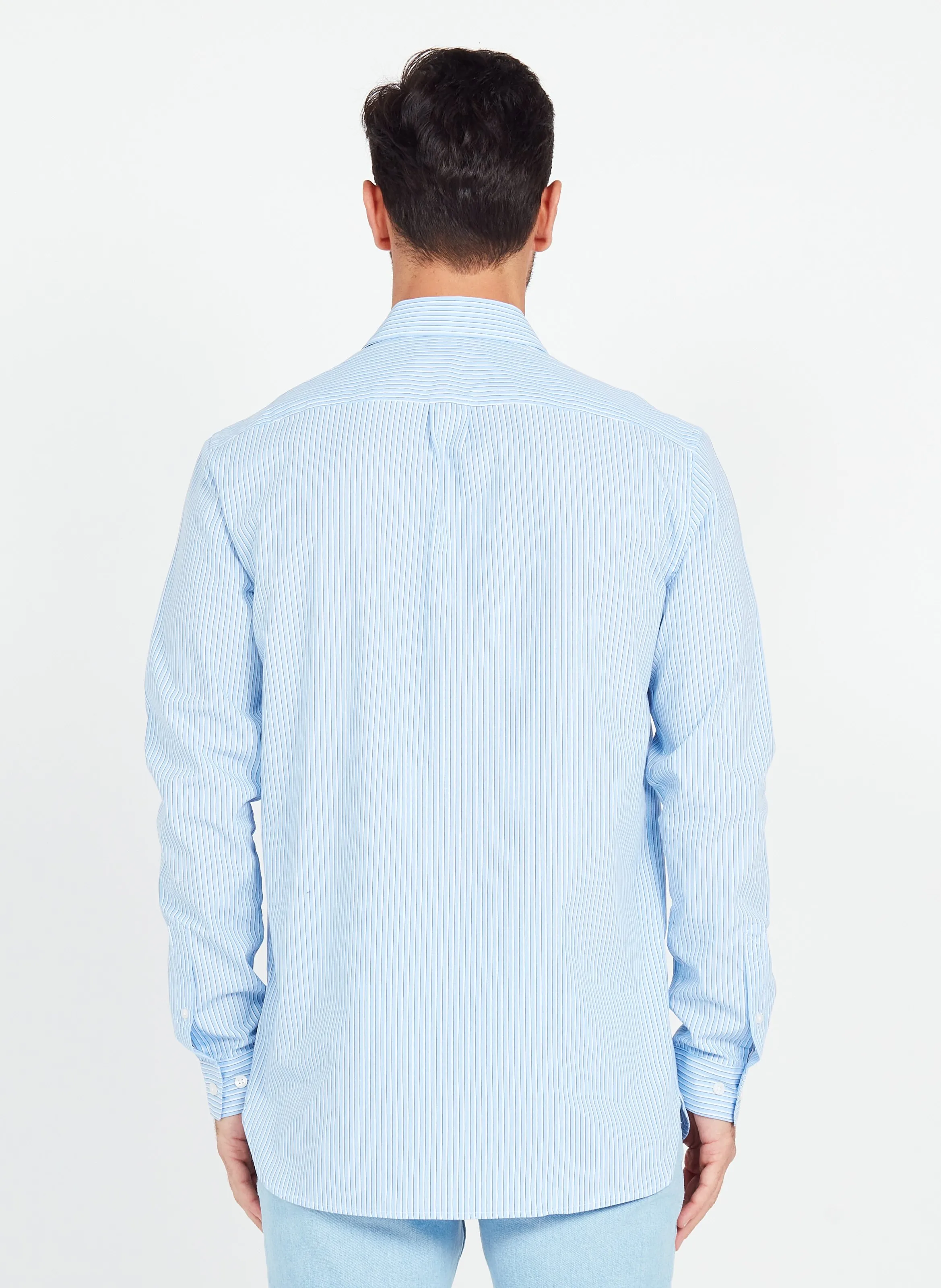 LIAM  CAMISA REGULAR FIT DE ALGODóN A RAYAS CON CUELLO CLáSICO EN AZUL