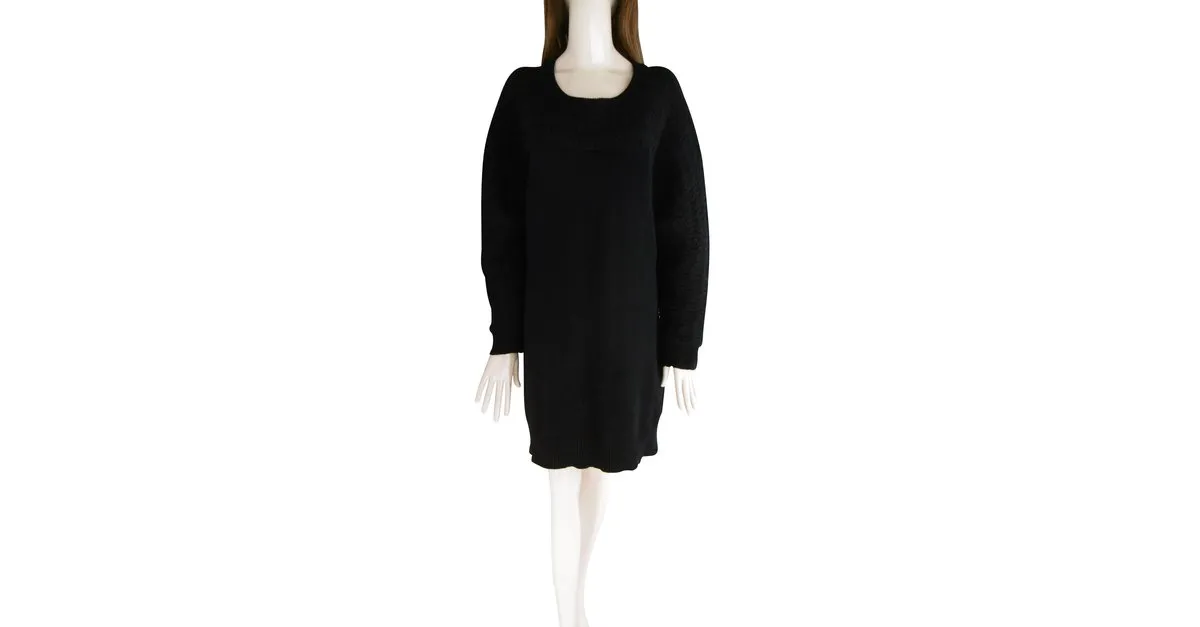 LIMI feu vestido de lana mohair Negro 