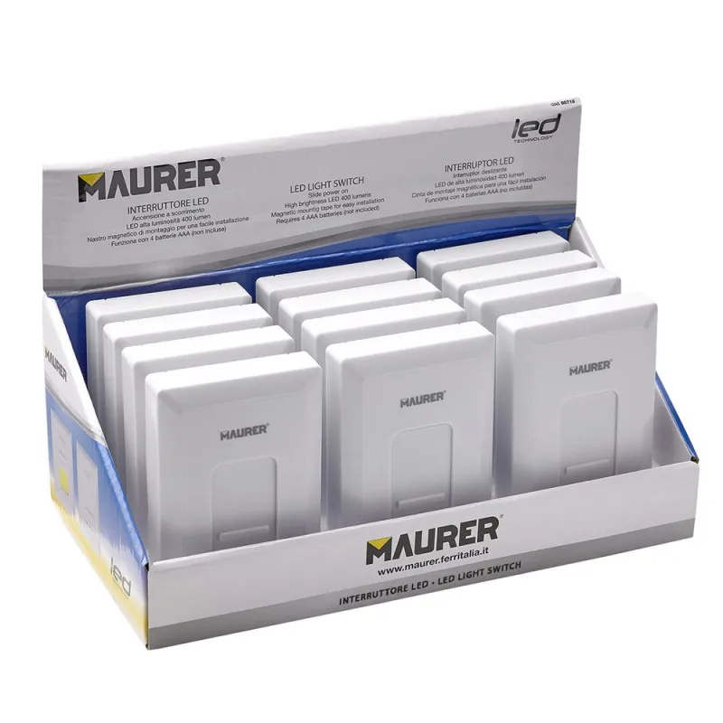 Linterna / Luces Led Para Pared / Armario Tipo Interruptor A pilas (4 AAAA)400 Lumenes (Fijación Mediante Pegatina o Iman)