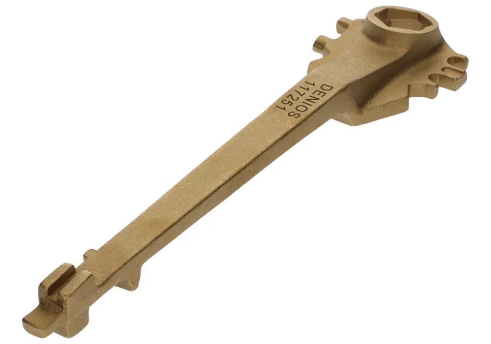 Llave para bidones universal en bronce, para bidones normales con tapón
