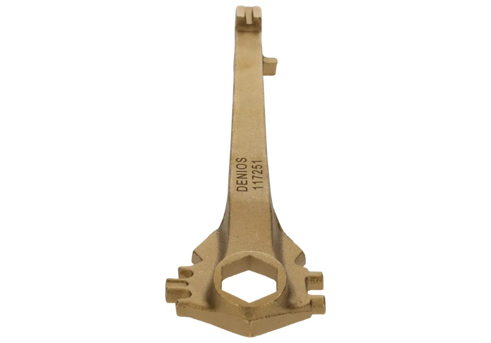 Llave para bidones universal en bronce, para bidones normales con tapón