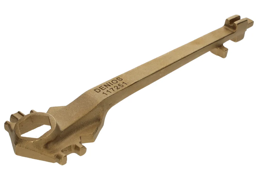 Llave para bidones universal en bronce, para bidones normales con tapón