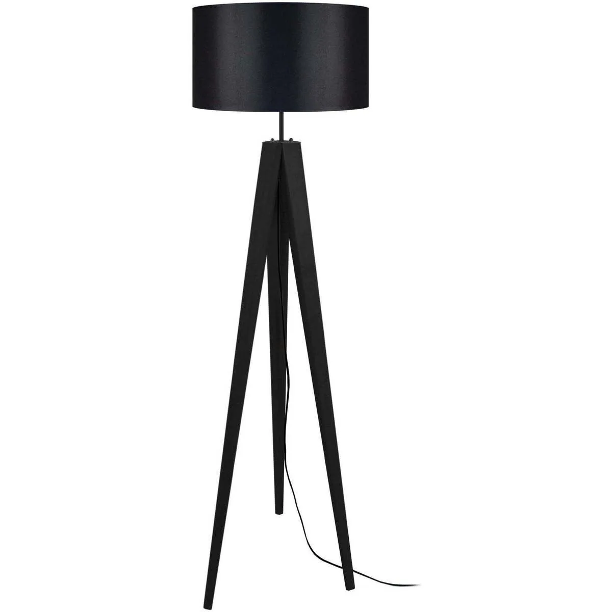 Lámpara de pie pirámide madera negro