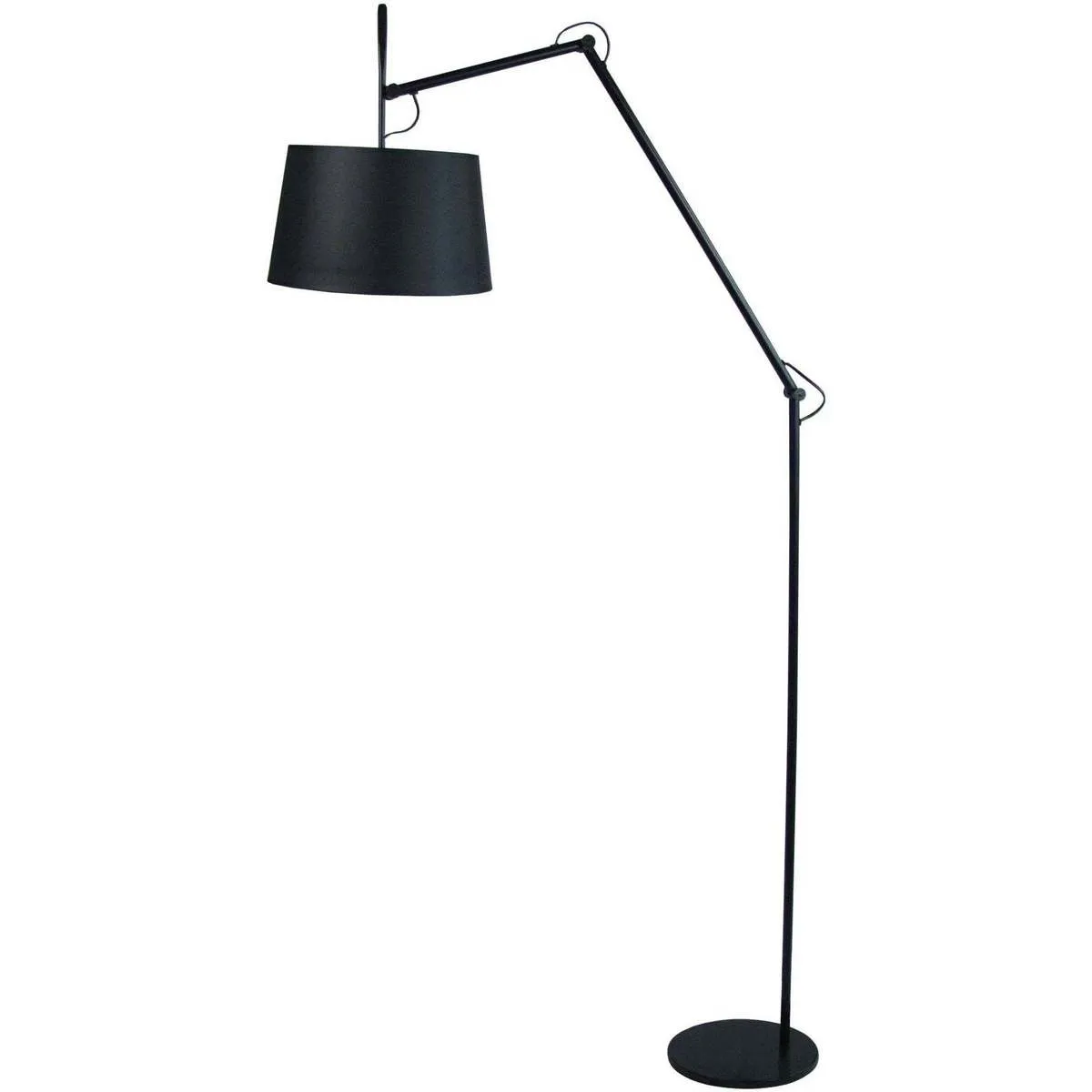 Lámpara de pie redondo metal negro