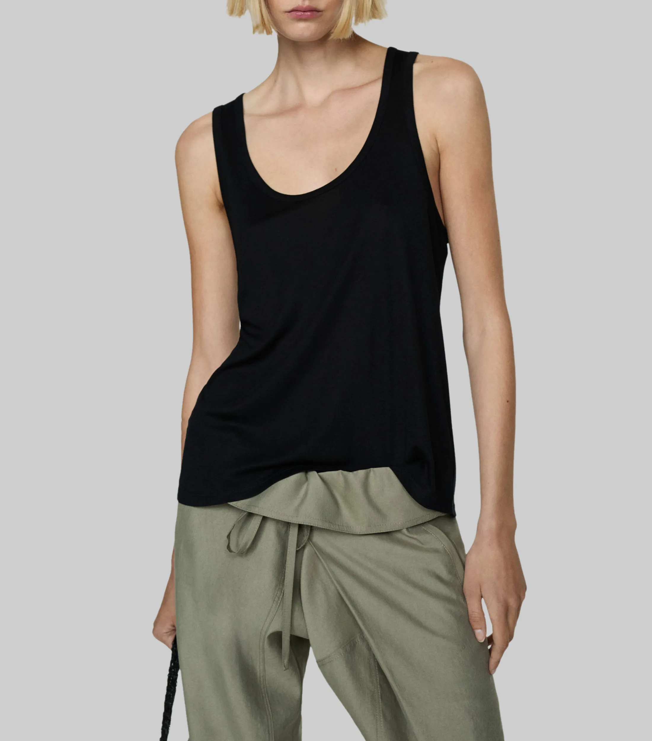 Mango Top liso sin mangas Mujer