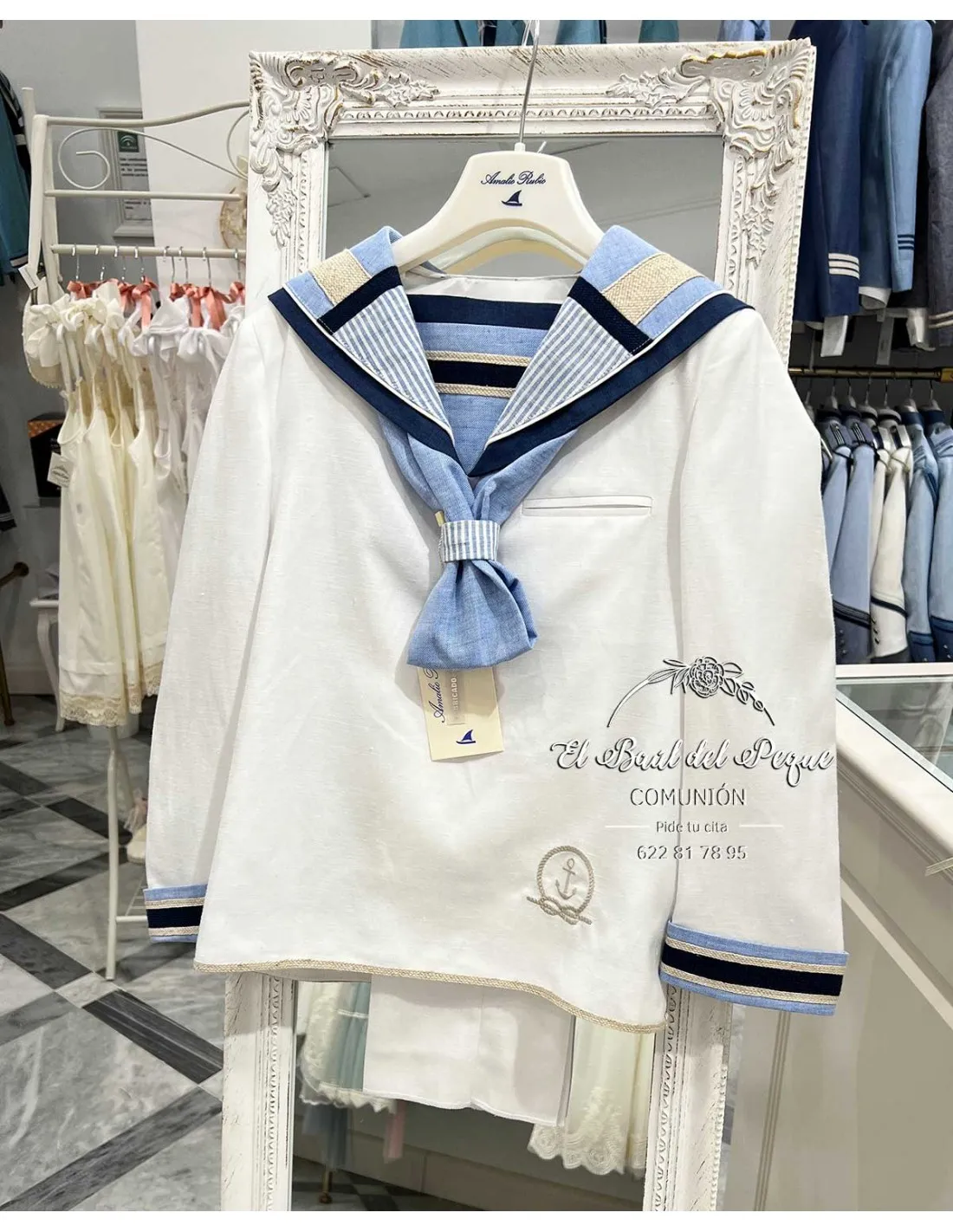 Marinero Comunión Amalio Rubio Blanco Celeste y Azul