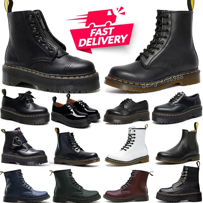 Martens botas plataforma de diseñador zapatillas de deporte martens hombres mujeres bota negro blanco plataforma de moda martins