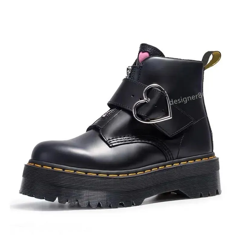 Martens botas plataforma de diseñador zapatillas de deporte martens hombres mujeres bota negro blanco plataforma de moda martins