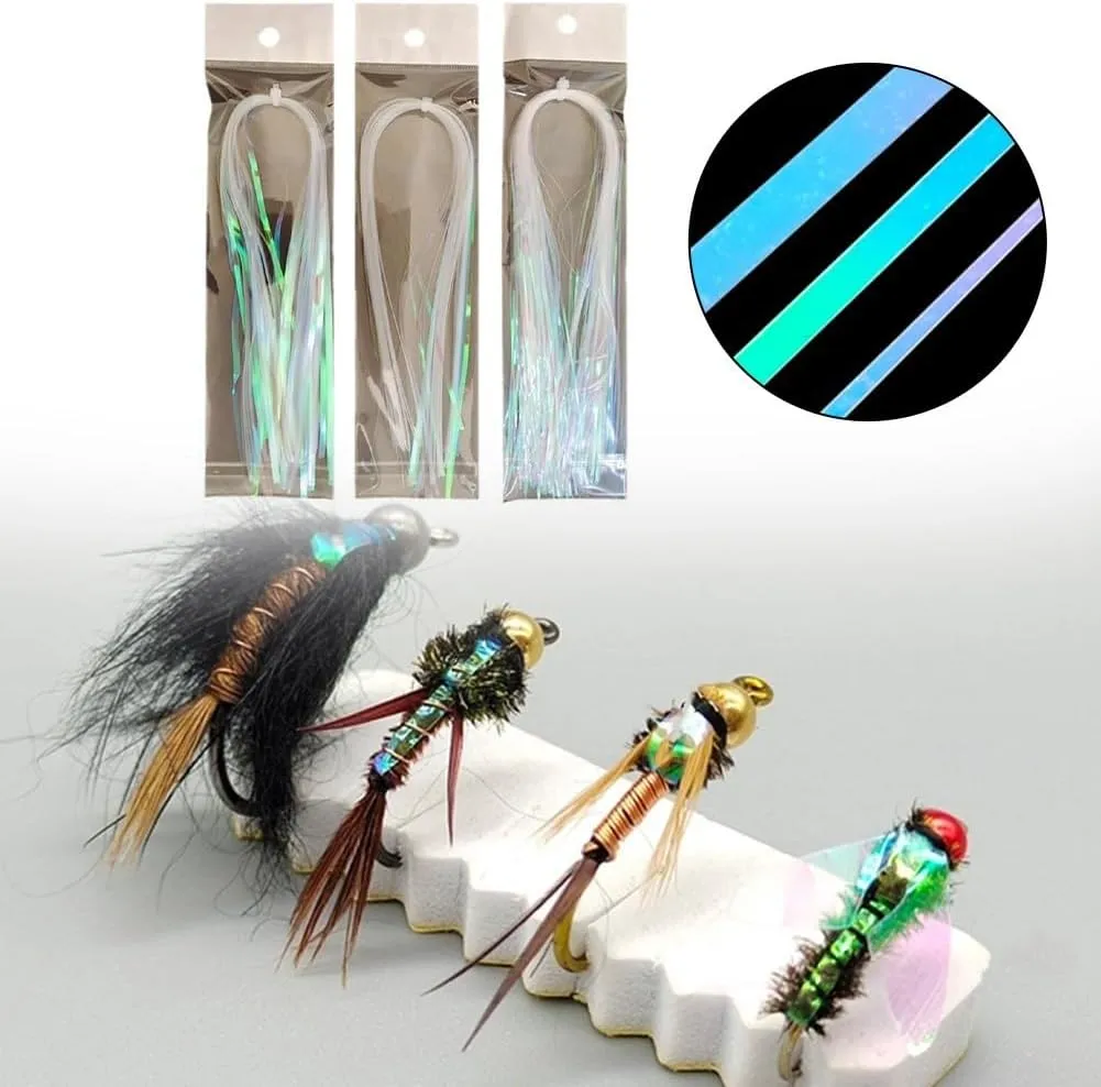 Material reflectante para atar moscas  35 cm  correa trasera de ninfa  diseño ligero para el éxito de la pesca (1 mm)