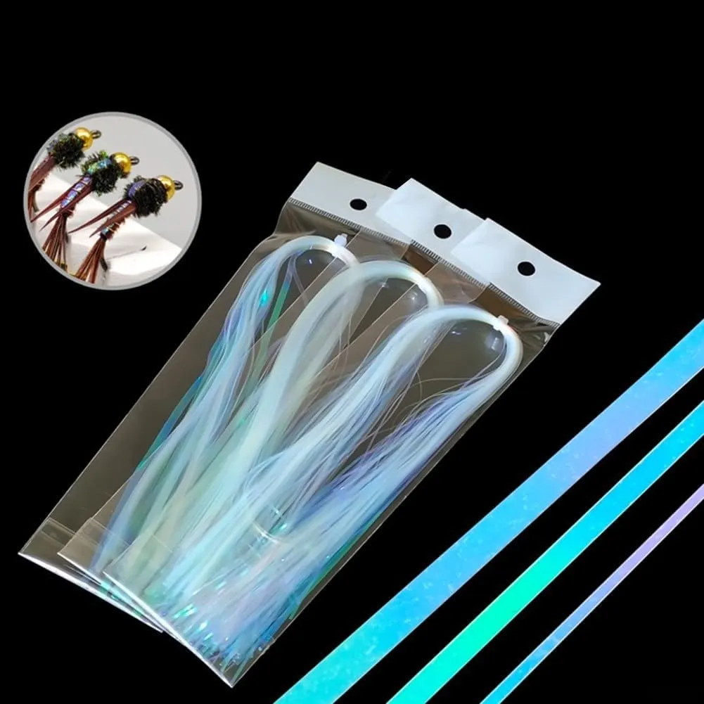 Material reflectante para atar moscas  35 cm  correa trasera de ninfa  diseño ligero para el éxito de la pesca (1 mm)