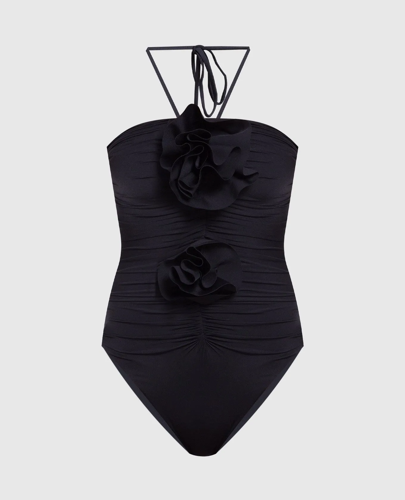 Maygel Coronel Black swimsuit with applications