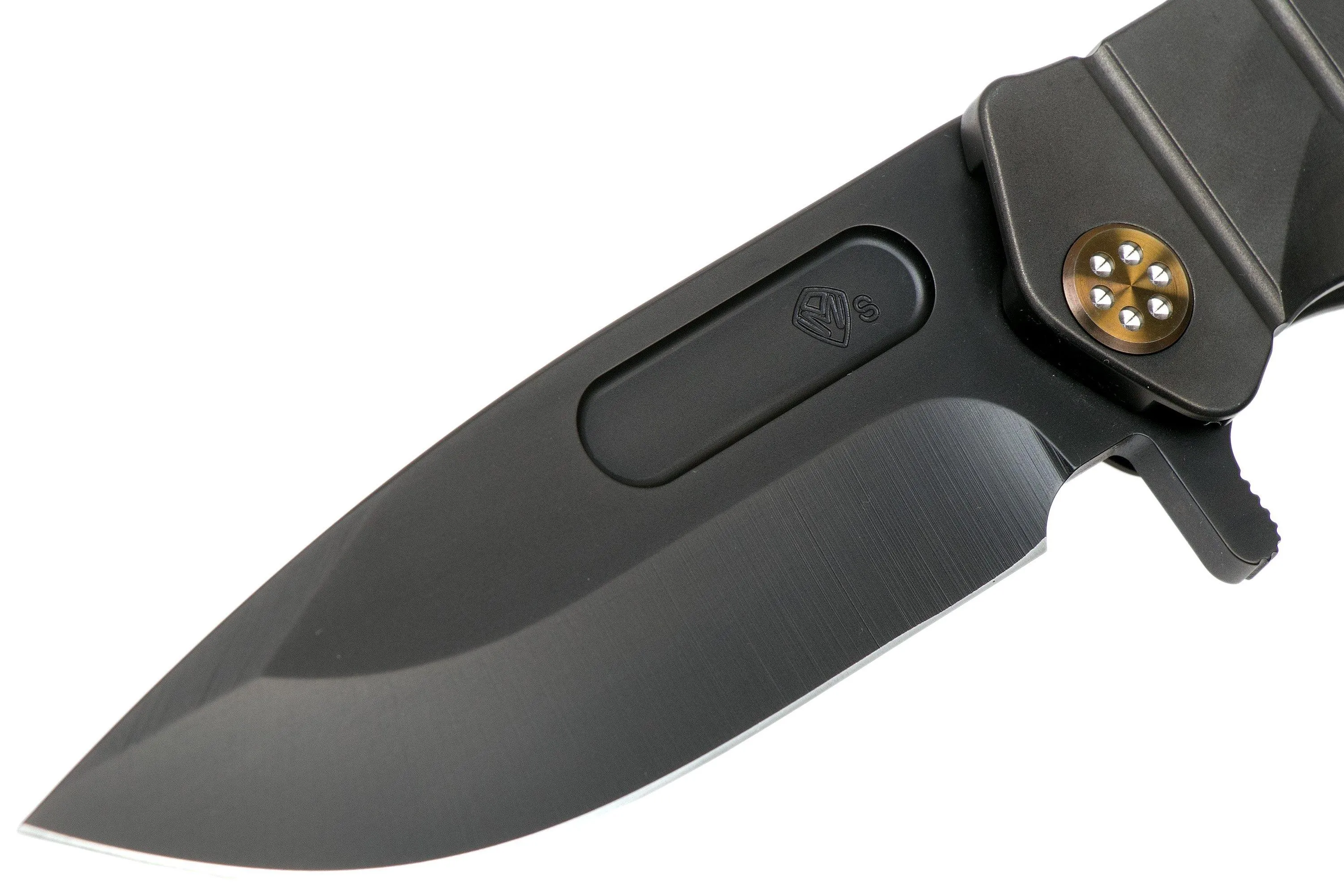 Medford USMC Fighter Flipper S35VN, PVD Blade, PVD Handle, Bronze Hardware navaja