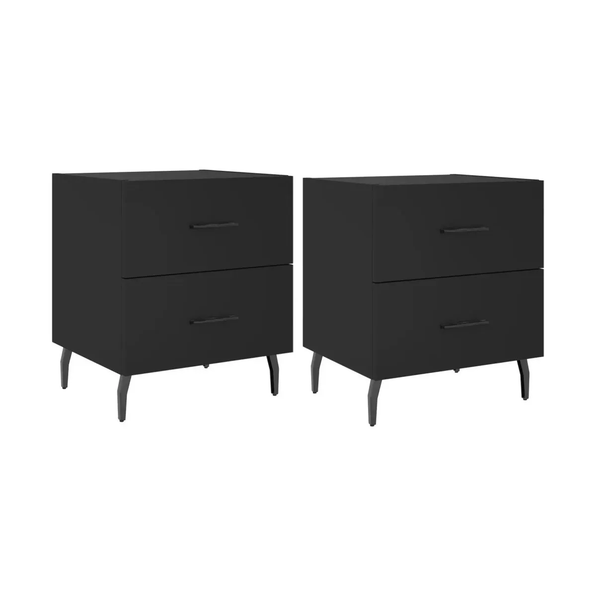Mesitas de noche 2 uds madera ingeniería negro 40x35x47,5 cm