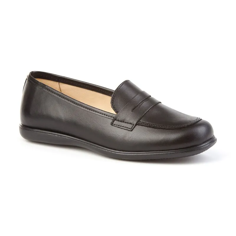 Mocasines Colegiales Niña Piel Punta Redonda 466 Negro, de Angelitos