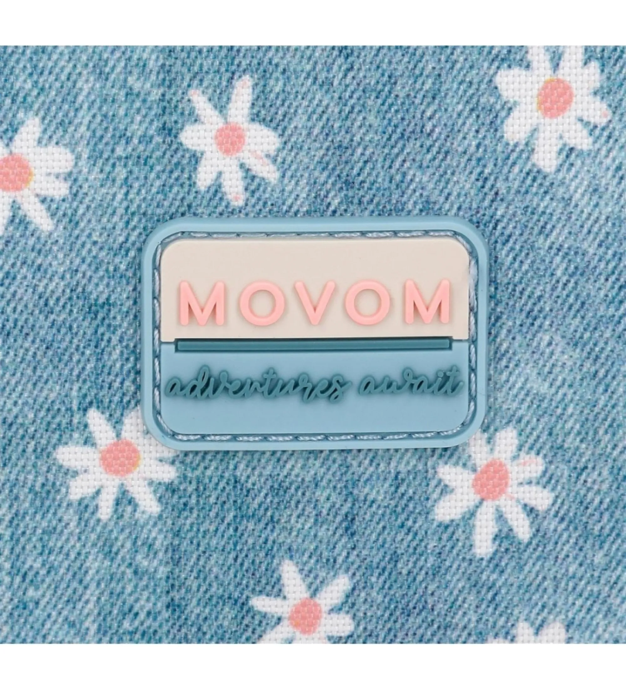 Mochila escolar Movom Live your dreams dos compartimentos adaptable a carro azul turquesa