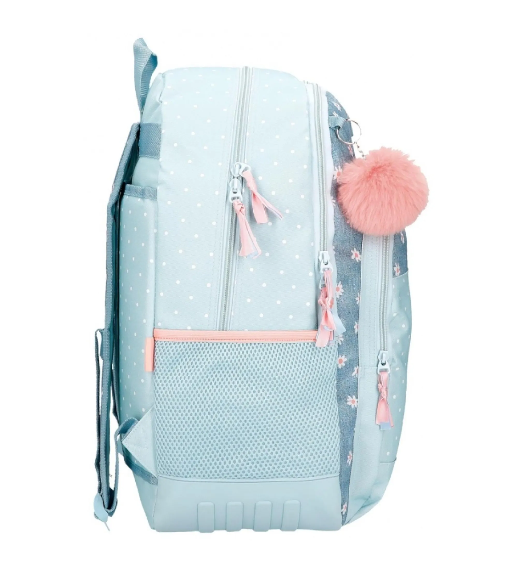 Mochila escolar Movom Live your dreams dos compartimentos adaptable a carro azul turquesa