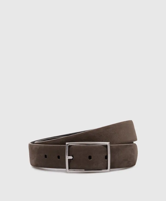 MooRER HOWARD brown nubuck belt