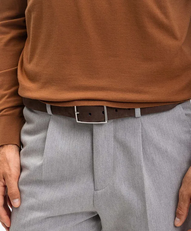 MooRER HOWARD brown nubuck belt