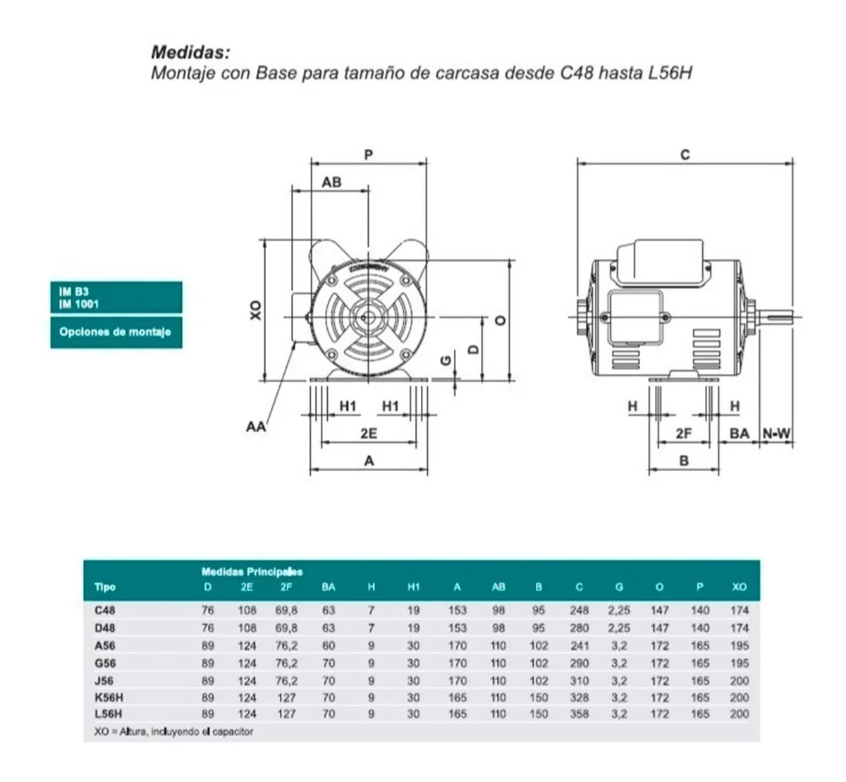 Motor Eléctrico Abierto Czerweny 0.5hp Monofasico 1500rpm