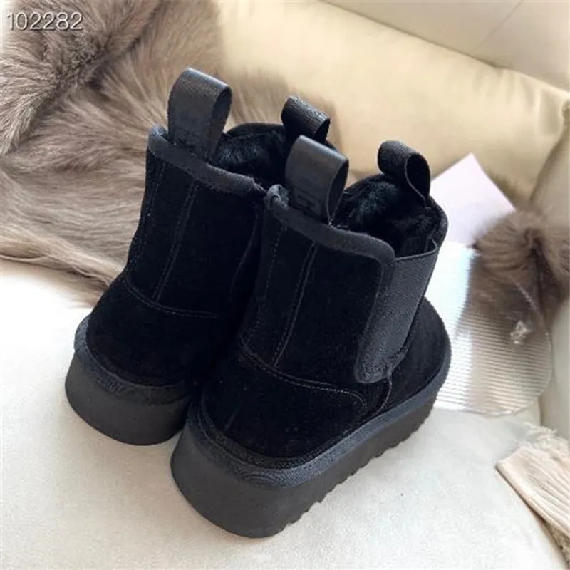 Mujeres F23 Neumel Plataforma Chelsea botas zapatos Castaño negro chelsea Diseñador bota de nieve plana invierno comfprt para mu