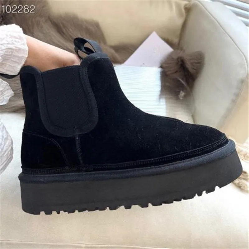 Mujeres F23 Neumel Plataforma Chelsea botas zapatos Castaño negro chelsea Diseñador bota de nieve plana invierno comfprt para mu