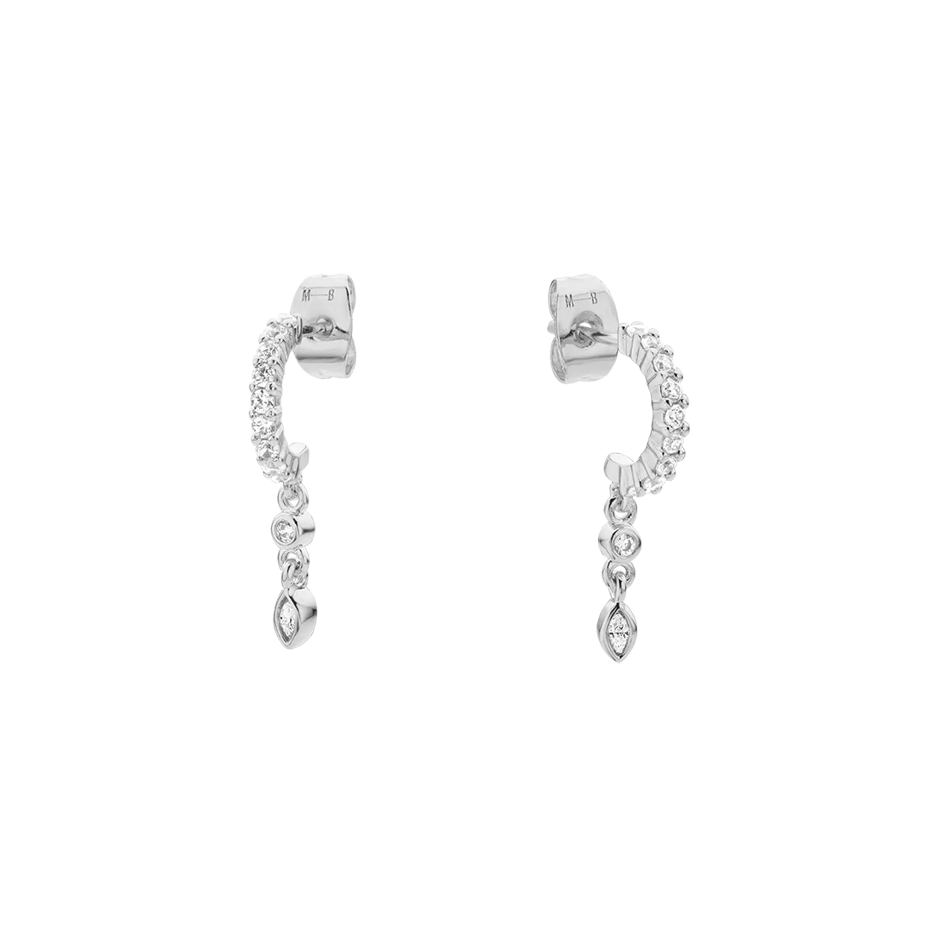 MYA BAY GATSBY  PENDIENTES DE LATóN PLATEADO EN PLATA