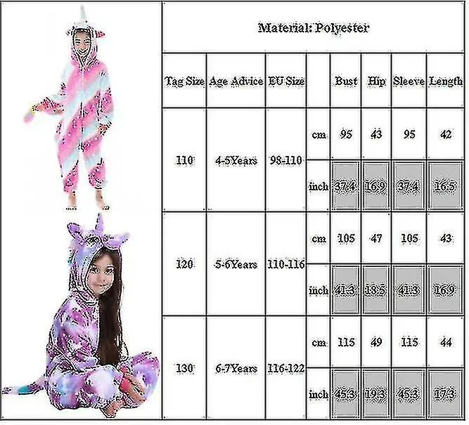 NIñOS NIñOS NIñAS PIJAMA UNICORNIO DE UNA PIEZA MONO CON CAPUCHA FRANELA MONOS DE INVIERNO ROPA DE DORMIRYZY TAO