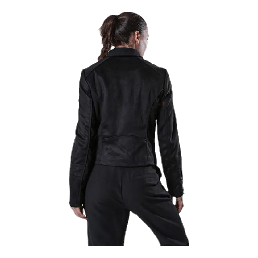 Only Gerry Faux Suede Biker Otw Black