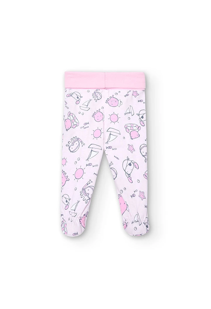 Pack estampado en rosa con caja de regalo de bebé