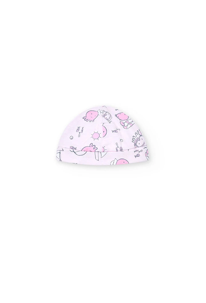 Pack estampado en rosa con caja de regalo de bebé