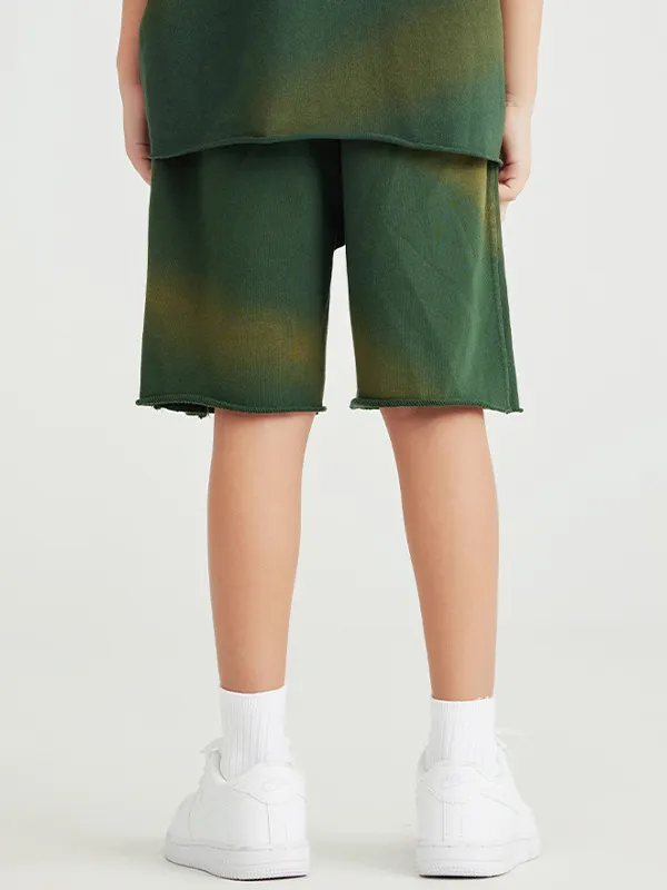 Pantalones cortos deportivos informales lavados para niñas y adolescentes para niños y niñas