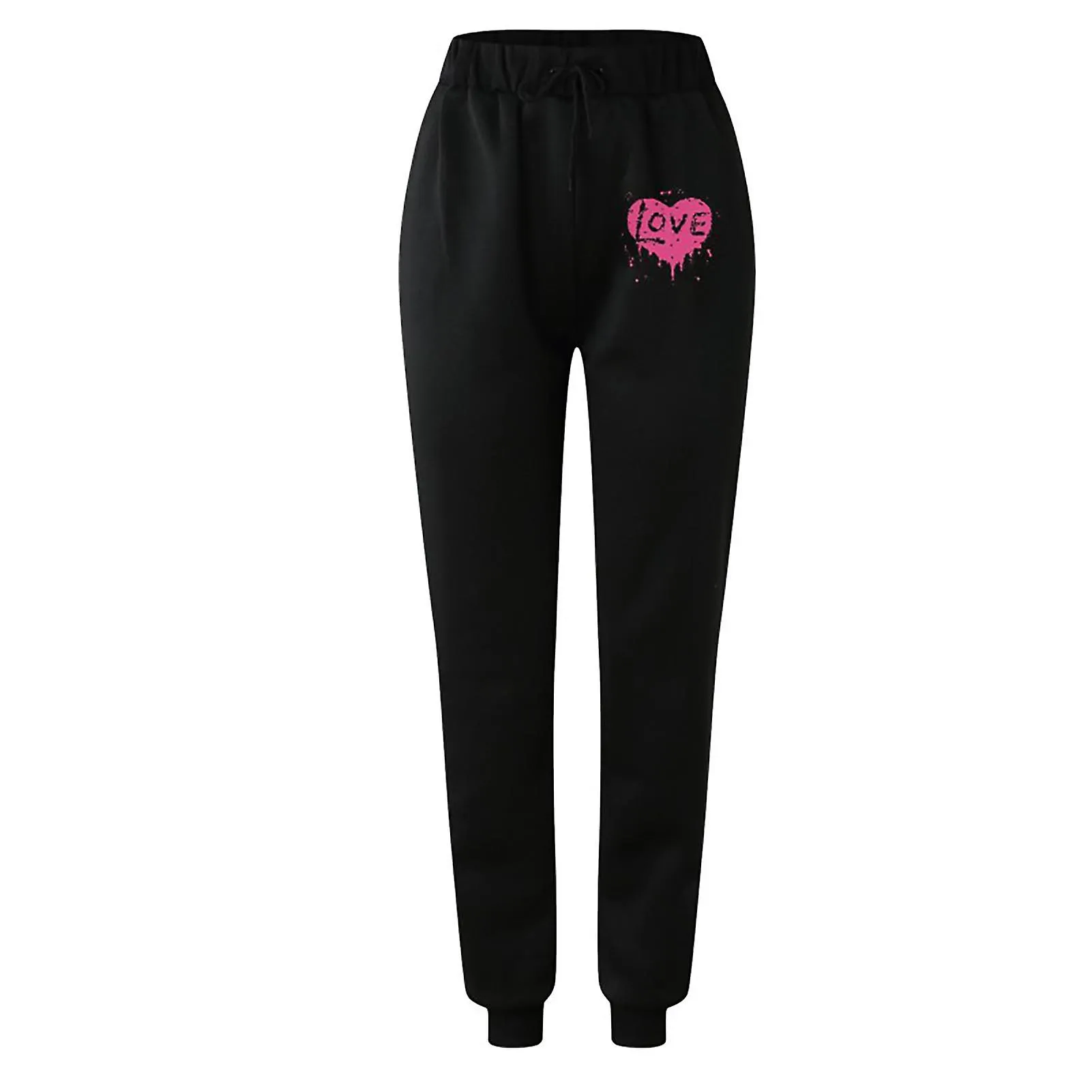 Pantalones de salón de las mujeres con bolsillos sueltos de cintura alta Harem Pantalones de joggers para hacer ejercicio Runnin